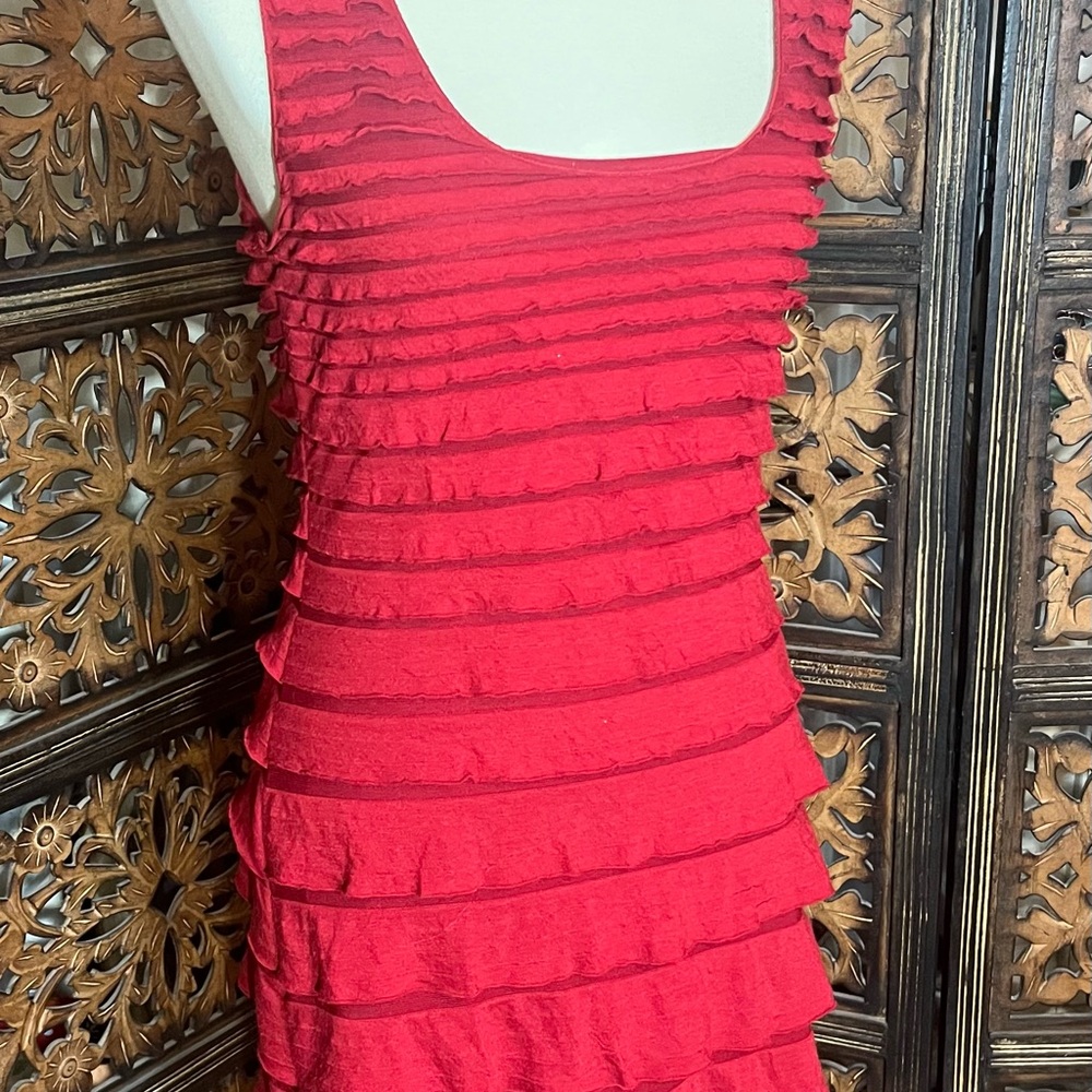 Max Studio Vibrant Red Jersey Knit Mini Dresd